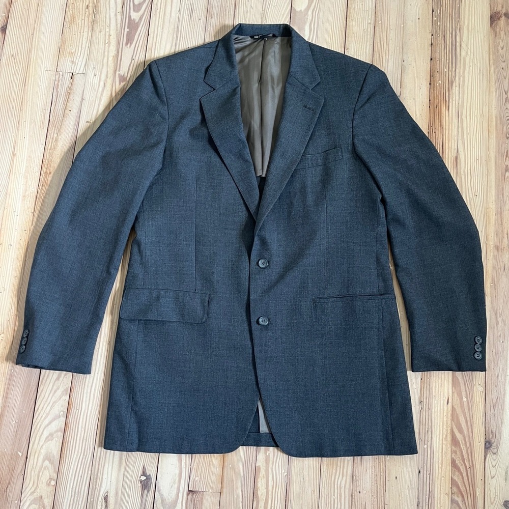 JOS.A.Bank Executive Collection Blazer Mens Gray 2‎ Button Suit Jacket 100% wool